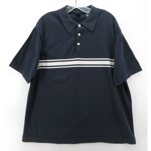 VINTAGE Gap Polo Shirt Large Pullover Striped 90s Knit Mod Rockabilly * - Picture 1 of 10